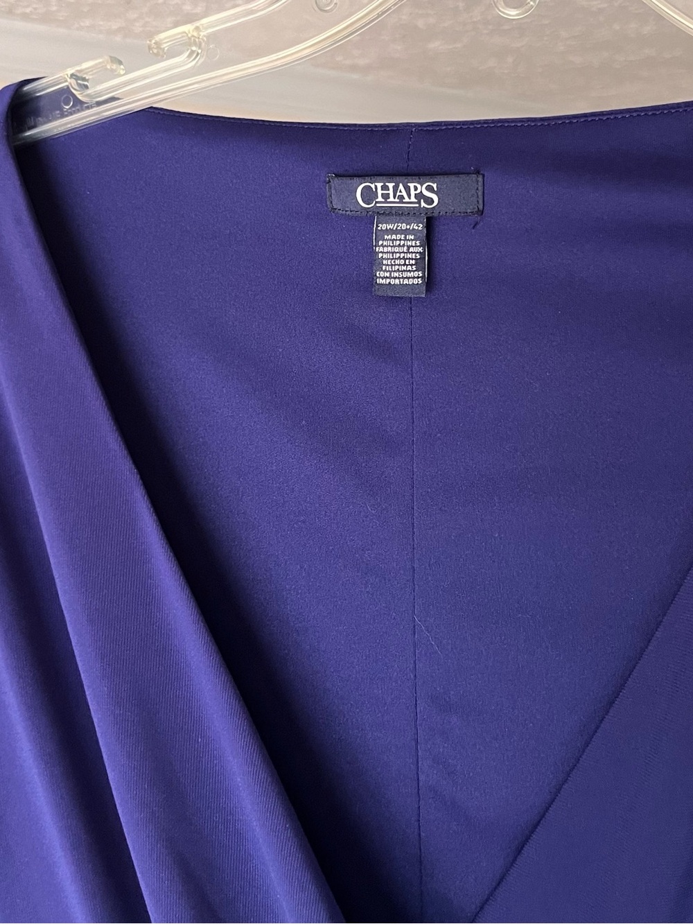 Chaps Royal Blue Faux Wrap Dress in Size 20W! Super flattering knot waist! - Picture 11 of 14